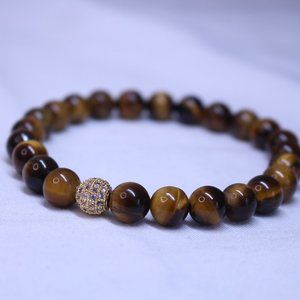 Handmade Men's Elastic Beaded Bracelet